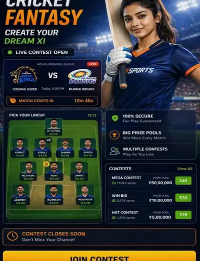 Come (come) fantasy cricket & matchday visual 3